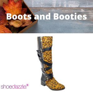 NWOT Shoe Dazzle Cecily Buckled Flat Boot